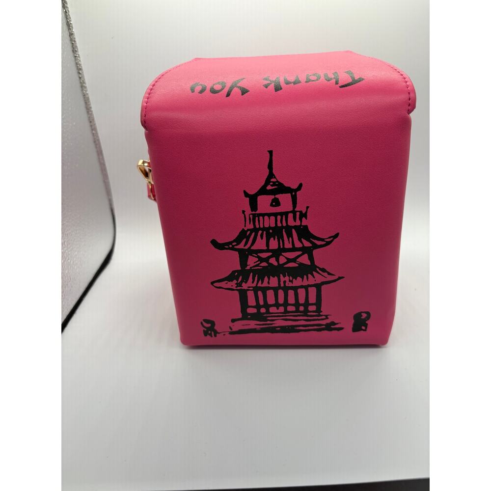 Pink Chinese Takeout Box Purse – Pagoda Print Novelty Bag
